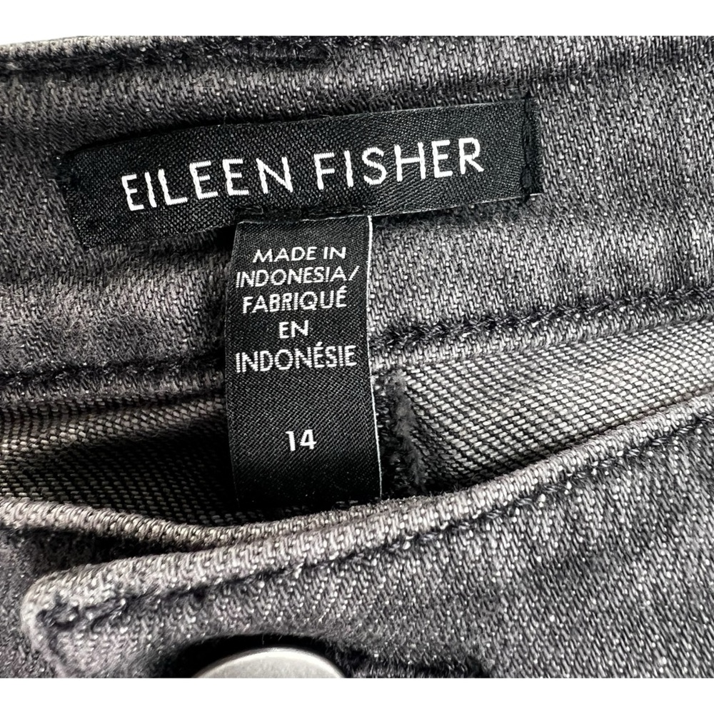 Eileen Fisher Organic Cotton Stretch High Waisted Jeans Carbon Grey - Picture 8 of 14